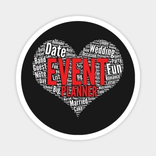 Event planner Heart Shape Word Cloud Planning Party design Magnet